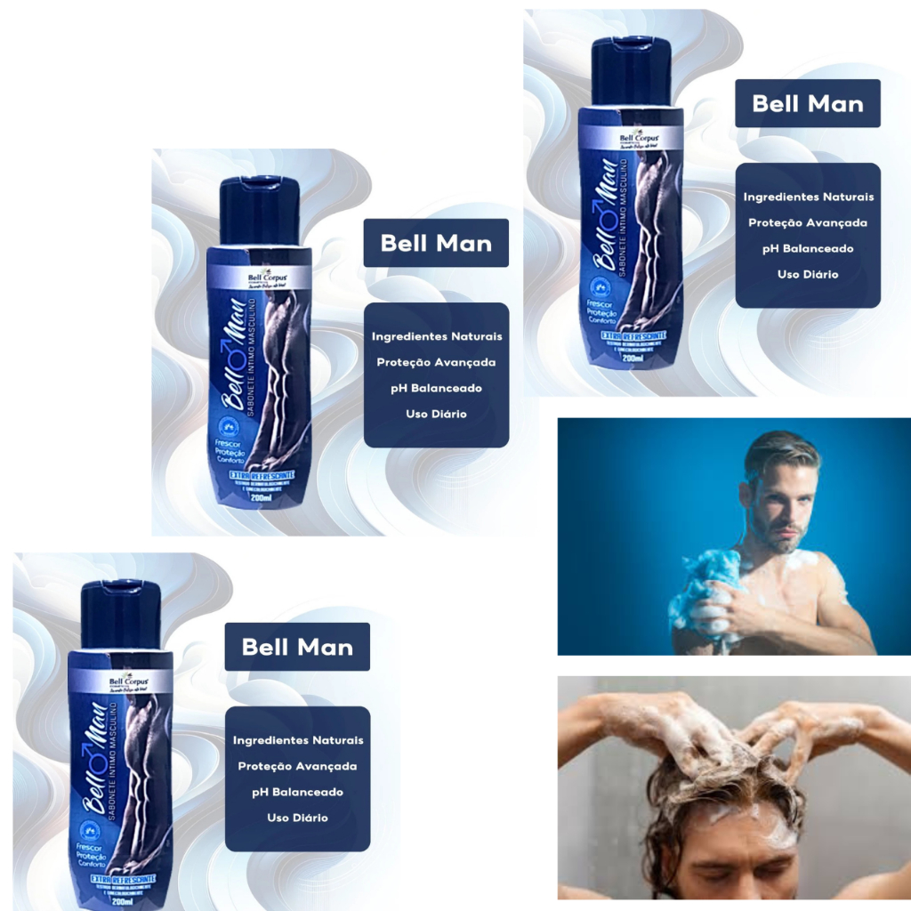 Kit 3 Sabonete Íntimo Masculino Bell Man - APINIL 200ml