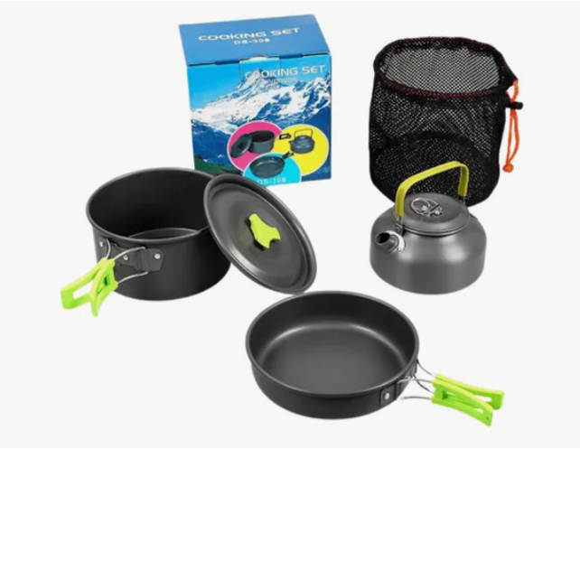 Conjunto Kit Panelas Acampamento Viagem Camping Pesca Compacto em Oferta na Shopee