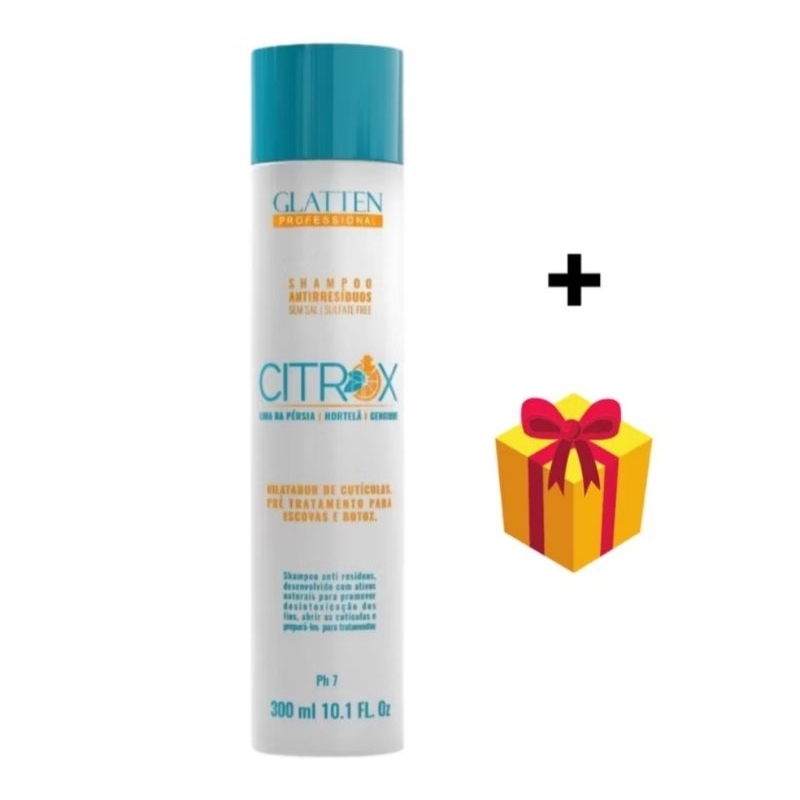 Shampoo Citrox Glatten 300ml – Limpeza Profunda e Preparo Perfeito para Progressiva em Oferta na Shopee