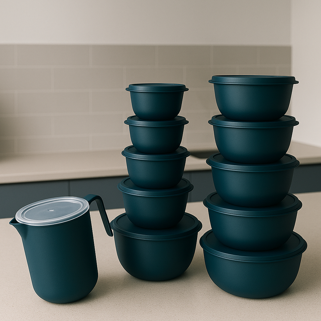 Imagem Kit Potes 10 Bowl + Jarra Cozinha Saladeira Pote Marmitas