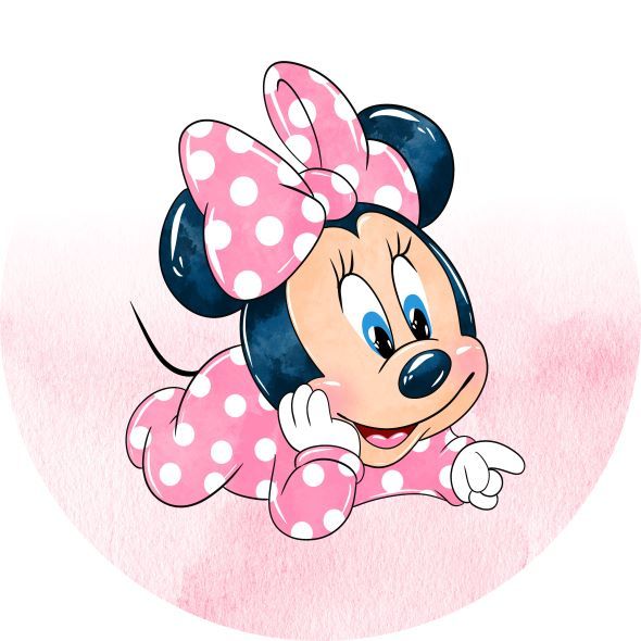 PAINEL REDONDO TECIDO SUBLIMADO Minnie Baby MED: 50 cm em Oferta na Shopee