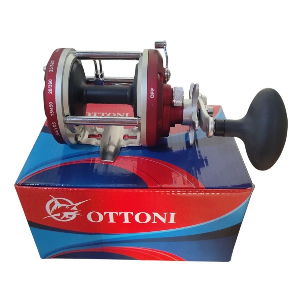 Excelente Carretilha de Pesca Ottoni Jj300 3 Rol. Drag 15 Quilos - Perfil Alto