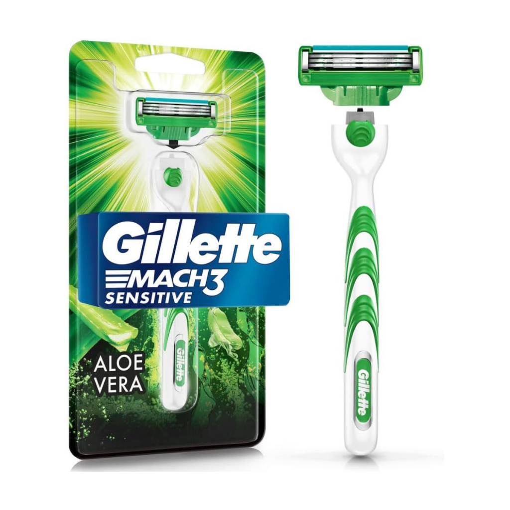 Aparelho de Barbear Gillette Mach3 Sensitive + 1 Carga em Oferta na Shopee