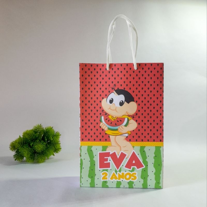 Sacolinha Personalizada(M)PEGUE E MONTE Magali-Stitch-Lembrancinhas para Festa Infantil-Infantil