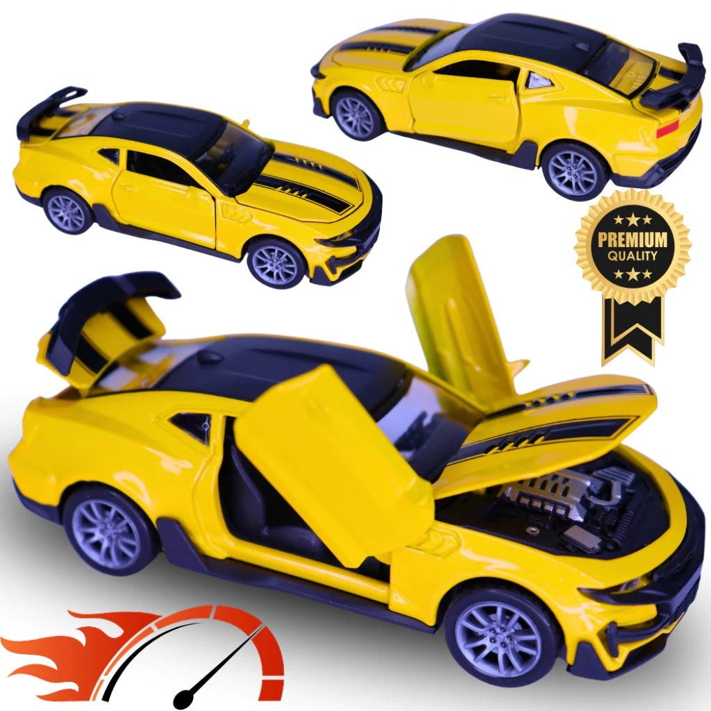 Carrinho Miniatura Camaro Ferro Metal Abre Capô Portas Fricção Coleção