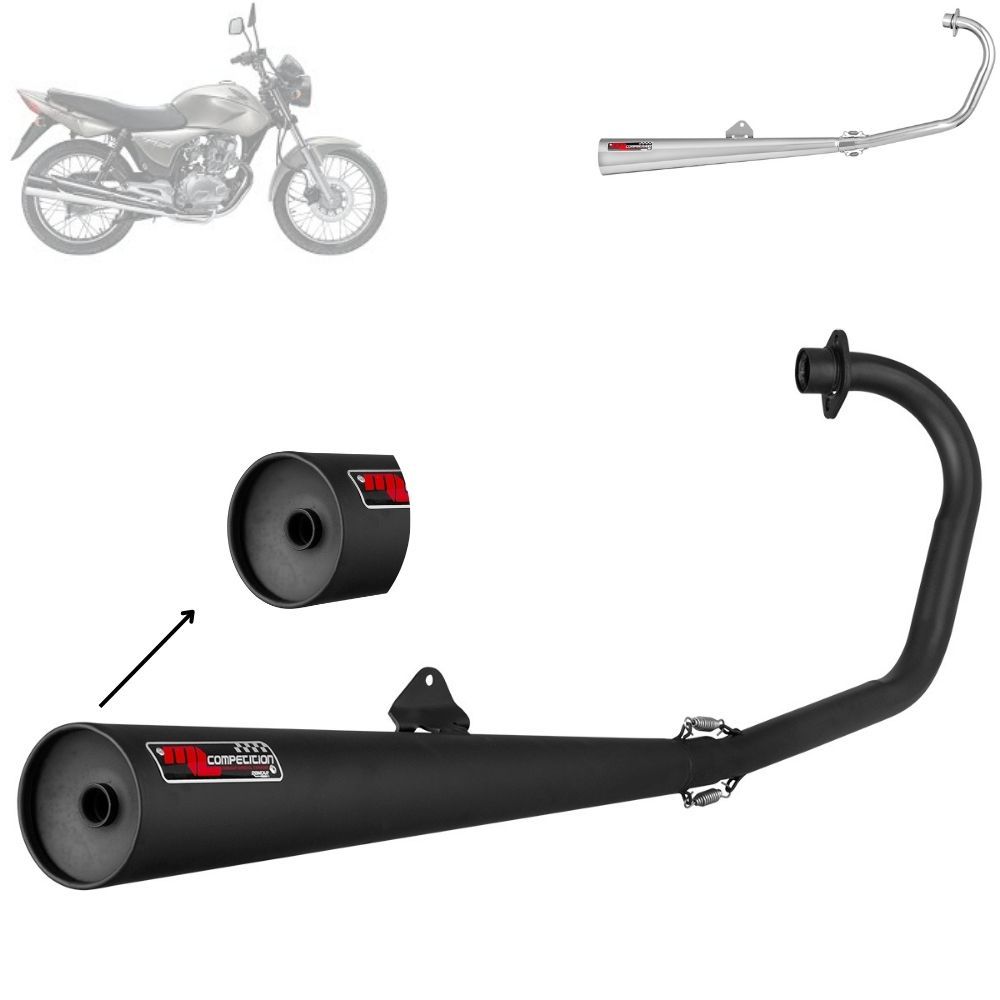 Escapamento Escape Super Adventure Ml Competition Longo Moto Titan 150 Esd 2009 2010 2011 2012 2013 em Oferta na Shopee