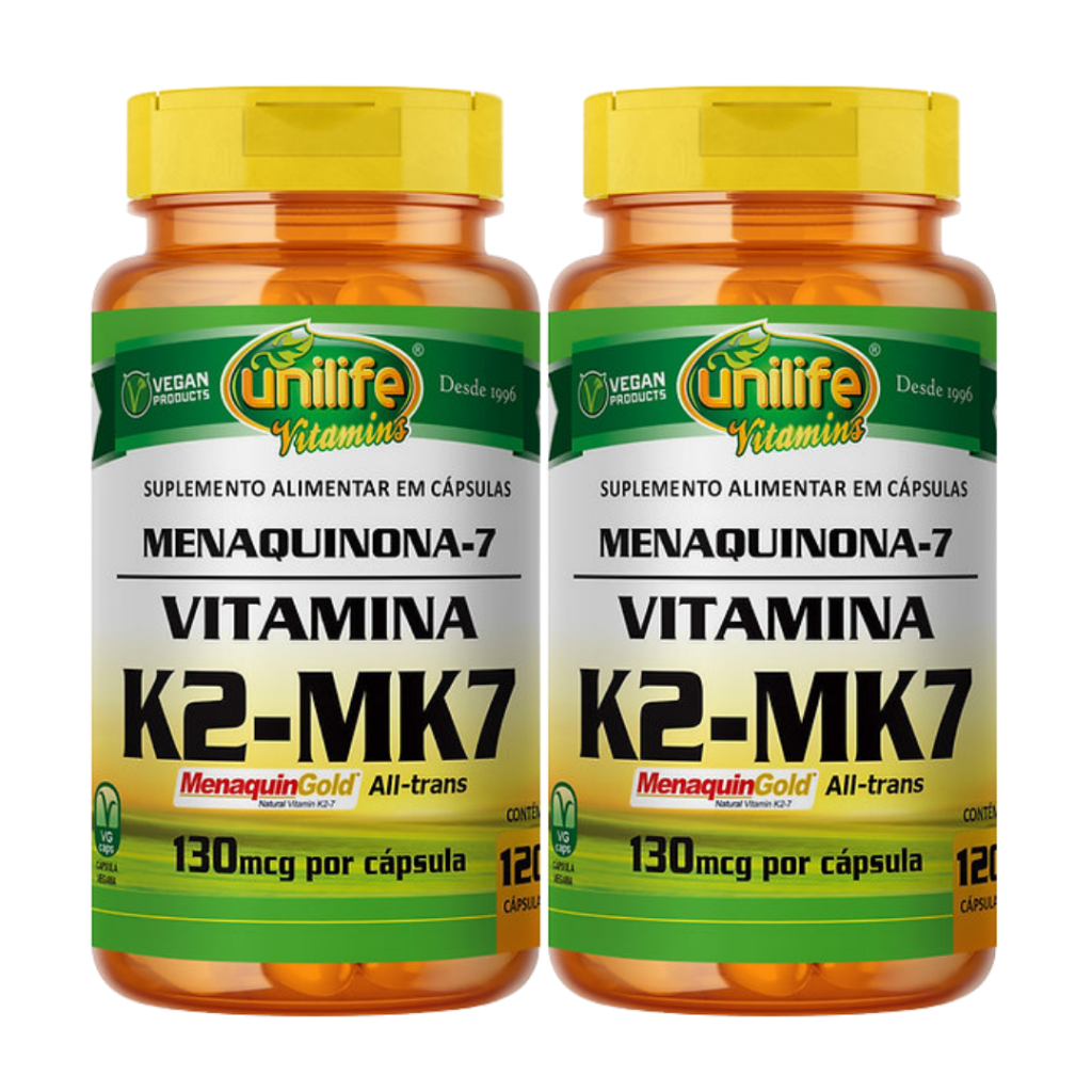 Kit C/ 2 Un. Vitamina K2 Mk-7 Menaquinona 500mg 240 Caps