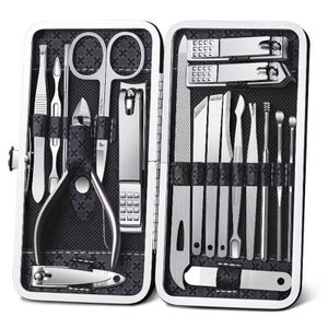 Kit  Cortador De Unha Manicure Portatil Estojo Pinca Tesoura C/Organizador de couro de luxo