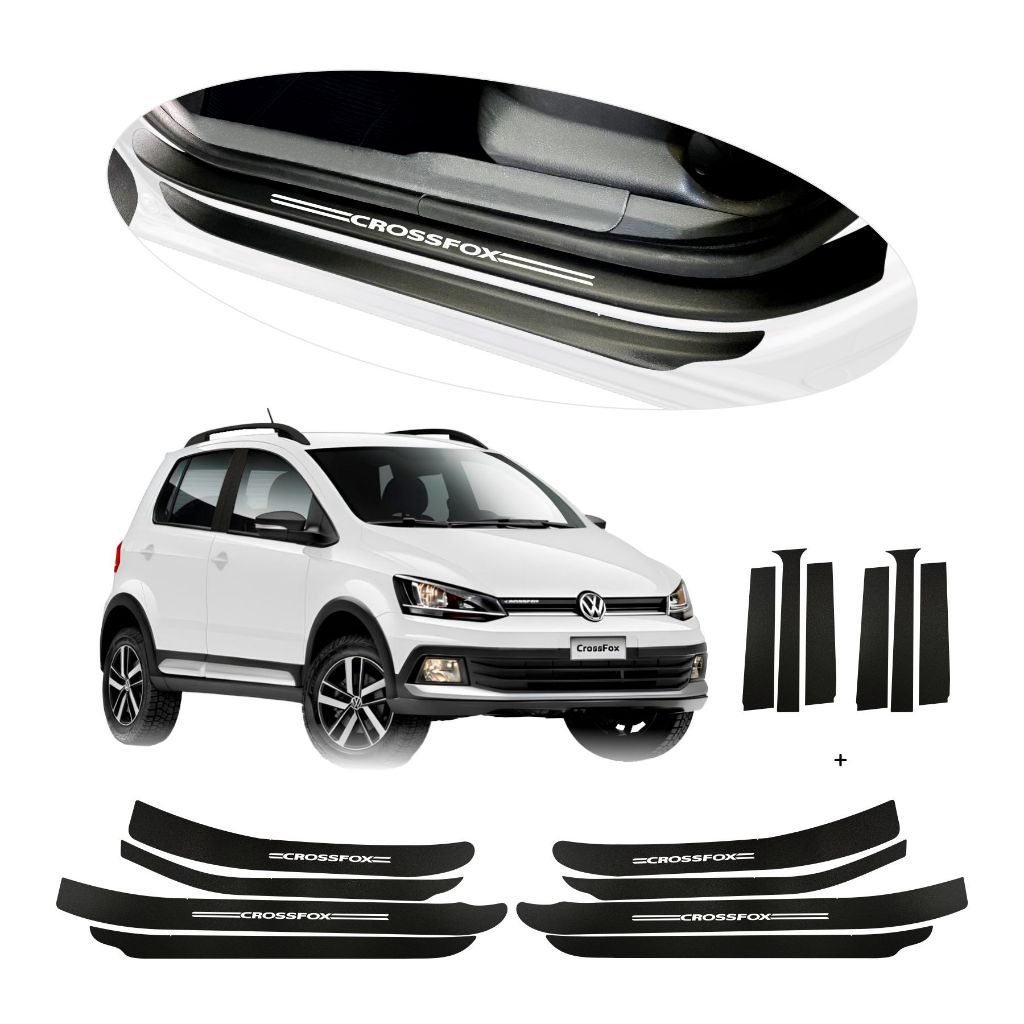 Kit Adesivos Colunas BlackOut Nova Crossfox + Soleiras Protetoras
