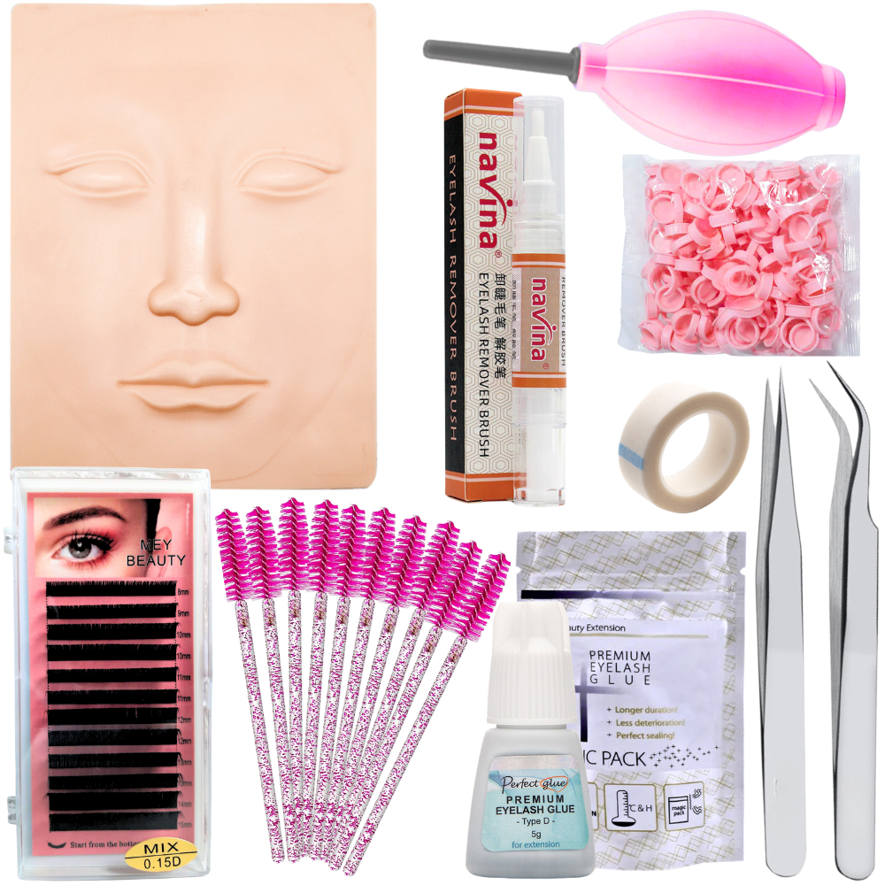 Kit Extensao Cílios Navina Iniciante Alongamento Fio A Fio Postiço Natural Lash Design Completo