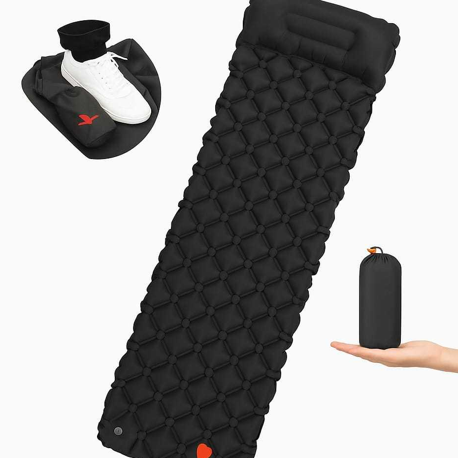 Colchão Automático Inflável Portátil Solteiro Com Travesseiro Acampamento Camping Viagem Impermeável em Oferta na Shopee