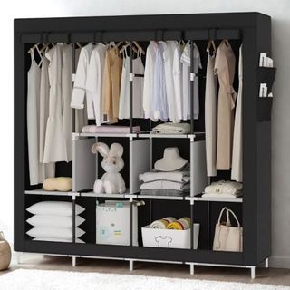 Guarda roupa dobrável organizador de roupas portátil multiuso armário organizador de roup…