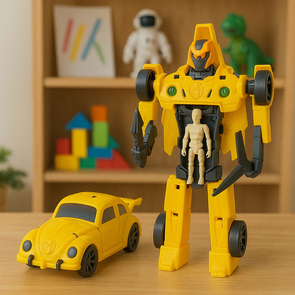 Carrinho Robô Transforme Defensor Super Guardiões Fusca Brinquedo Montar Desmontar Carrinho Boneco
