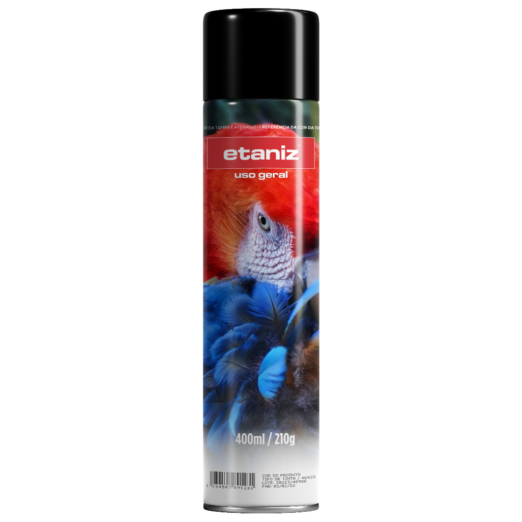Tinta Sprays Preto Brilhante 400ml Etaniz em Oferta na Shopee