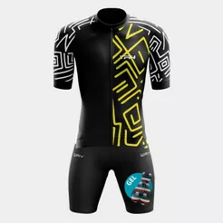Conjunto Ciclismo Masculino Kit Camisa Premium Proteção Uv Bermuda Short Gel Bicicleta Pedalar