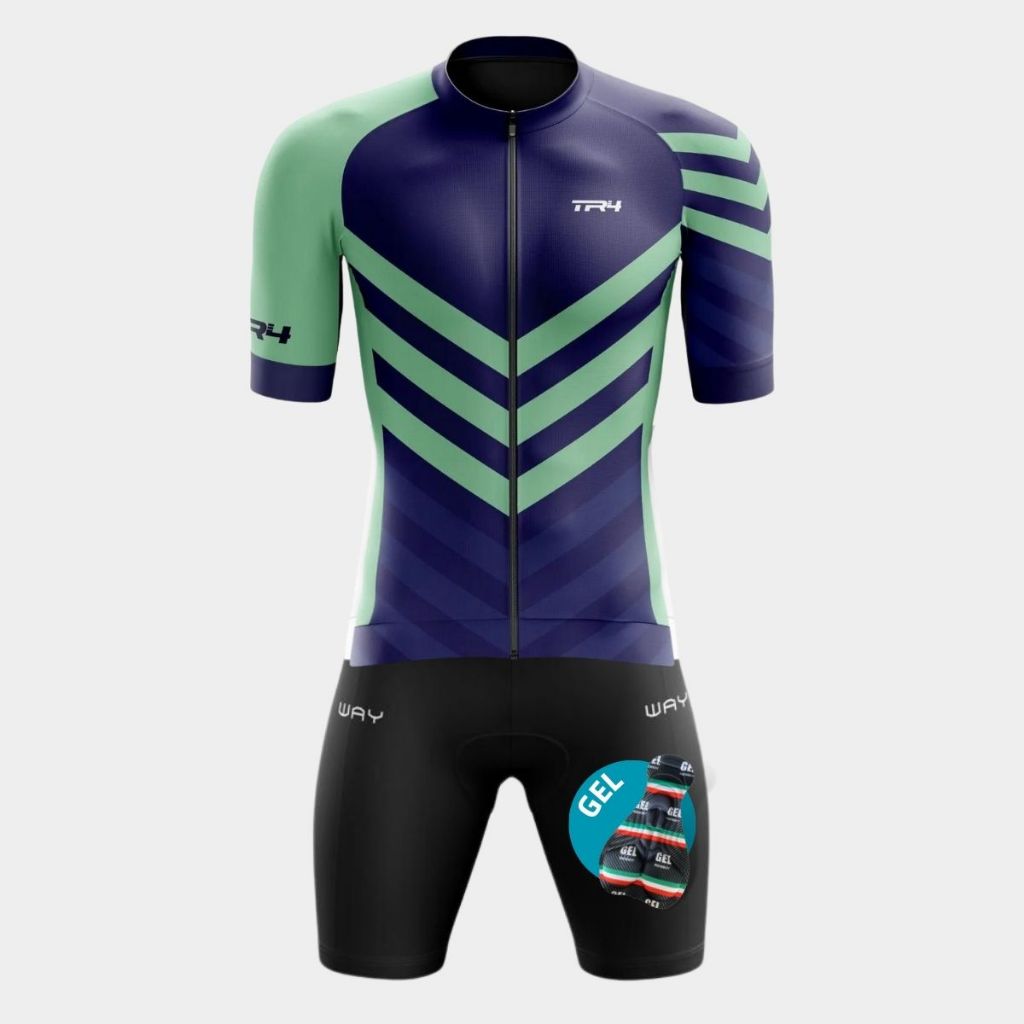 Conjunto Masculino Ciclismo Kit Camiseta Premium Manga Curta Short Bermuda Gel Roupa Bike Mtb