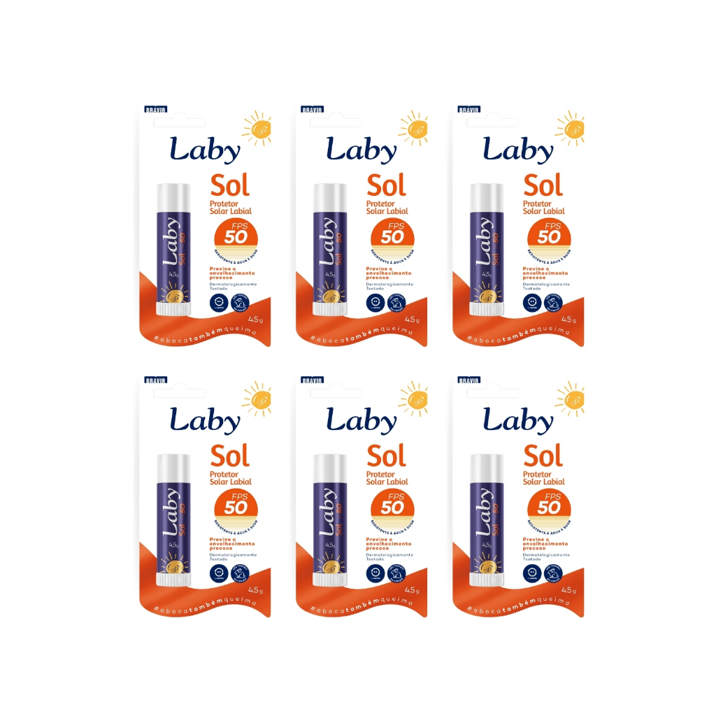 KIT com 1/3/6 un LABY Prot Solar Labial FPS50 Stick 4,5g em Oferta na Shopee