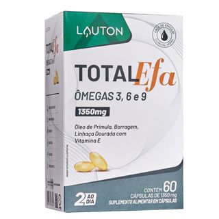 Total EFA Ômegas 3, 6 e 9 1000mg 60 Caps - Lauton em Oferta na Shopee