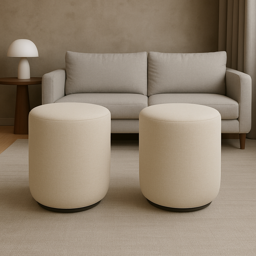 Kit Puff 2unidades Decorativo - Redondo - 2unidades Sala Quarto Puff Cores - Oferta em Oferta na Shopee