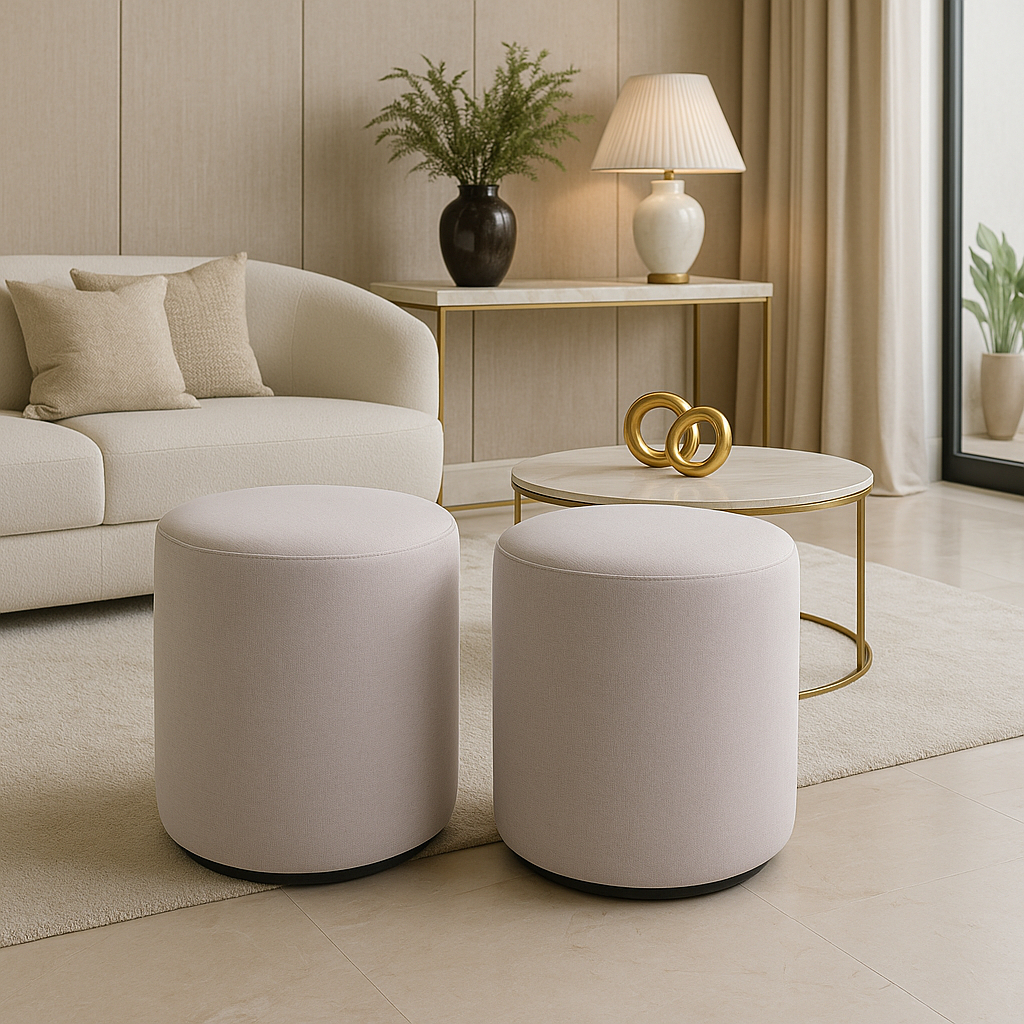 Kit Puff Decorativo - Redondo - 2unidades Sala Quarto Puff Cores - Imediata em Oferta na Shopee