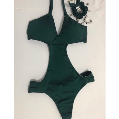 Maiô engana mamãe dupla face verde militar com branco