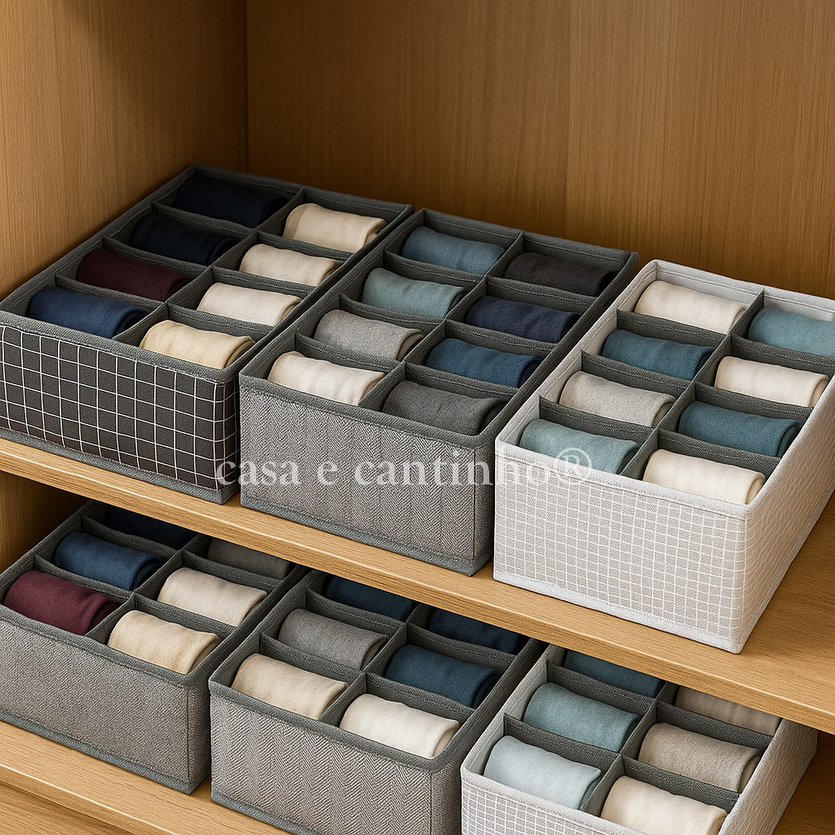 Caixa Organizadora Colmeia de Roupas Dobrável 12 Divisórias Organizador Calcinha Meia Cueca em Oferta na Shopee