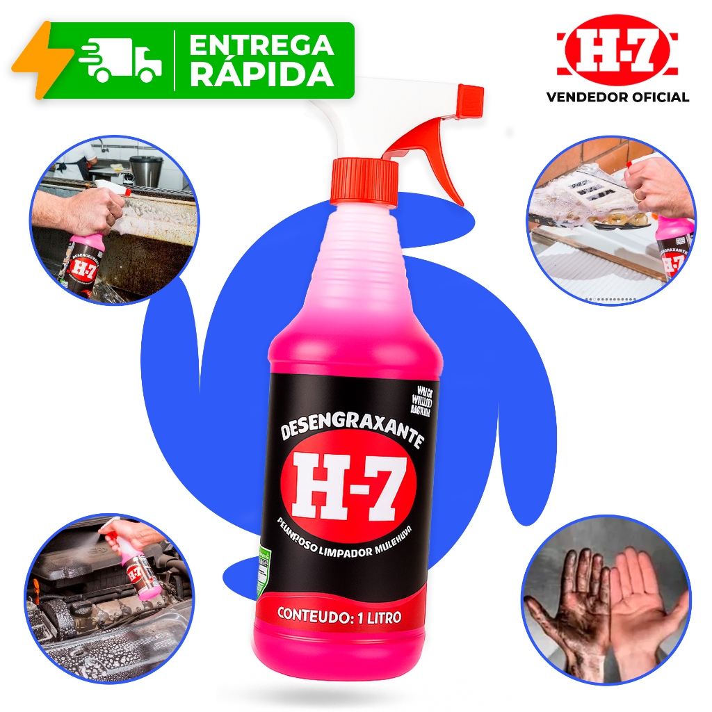 Desengraxante H7 Original Removedor Multiuso H-7 Uso Domestico, Automoveis e Geral em Oferta na Shopee