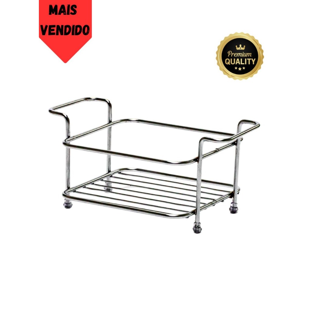 Suporte Porta Tempero Cromado Condimentos Cozinha Mesa Vidro