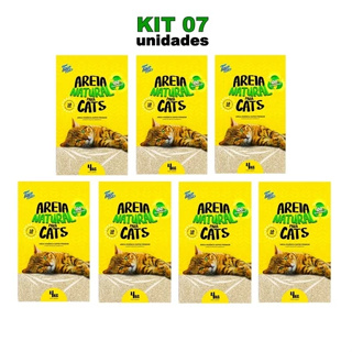 KIT COM 7 PACOTES AREIA HIGIÊNICA NATURAL BIODEGRADÁVEL MILHO E MANDIOCA PARA GATOS TIGER CATS 4KG em Oferta na Shopee