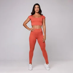Conjunto Fitness Feminino Top Academia Decote Quadrado e Legging Básica Treino Coleção Essential