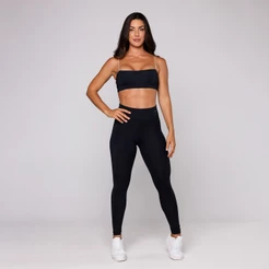 Conjunto Fitness Feminino Academia Top Faixa e Calça Legging Básica Treino Coleção Essential