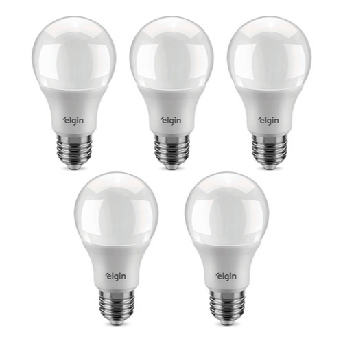 KIT 5 LÂMPADAS BULBO LED ELGIN 48BLED2F15YU A60 15W 6500K