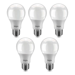 KIT 5 LÂMPADAS BULBO LED ELGIN 48BLED2F15YU A60 15W 6500K