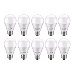 KIT 10 LÂMPADAS BULBO LED ELGIN 48BLED2F15YU A60 15W 6500K