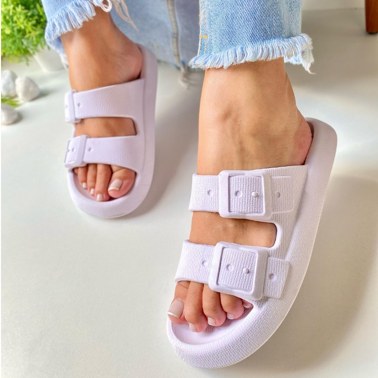 Oferta Chinelo Feminino de Fivela  Birken Nuvem Leve Macio Plataforma Do 34 ao 39 Confortável Papete Nuvem