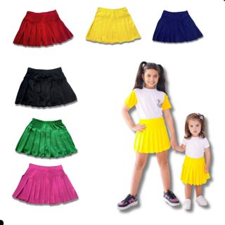 Shorts Saia Infantil Feminino Com Pregas Mini Blogueirinha Uniforme Escolar em Oferta na Shopee
