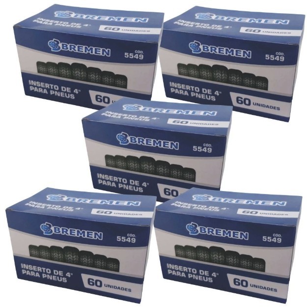 Kit com 5 caixa Refil Para Pneu de Moto e Carro sem camara - Remendo Macarrão Caixa - 300 Peças - Bremen em Oferta na Shopee