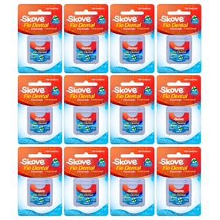Kit Com 12 Fio Dental Skove Encerado Tradicional Menta 100m em Oferta na Shopee