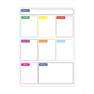 Lousa Magnética Planner – Lembrete, Planejamento, Anotações e Recados para Geladeira Color (20x28 cm) em Oferta na Shopee