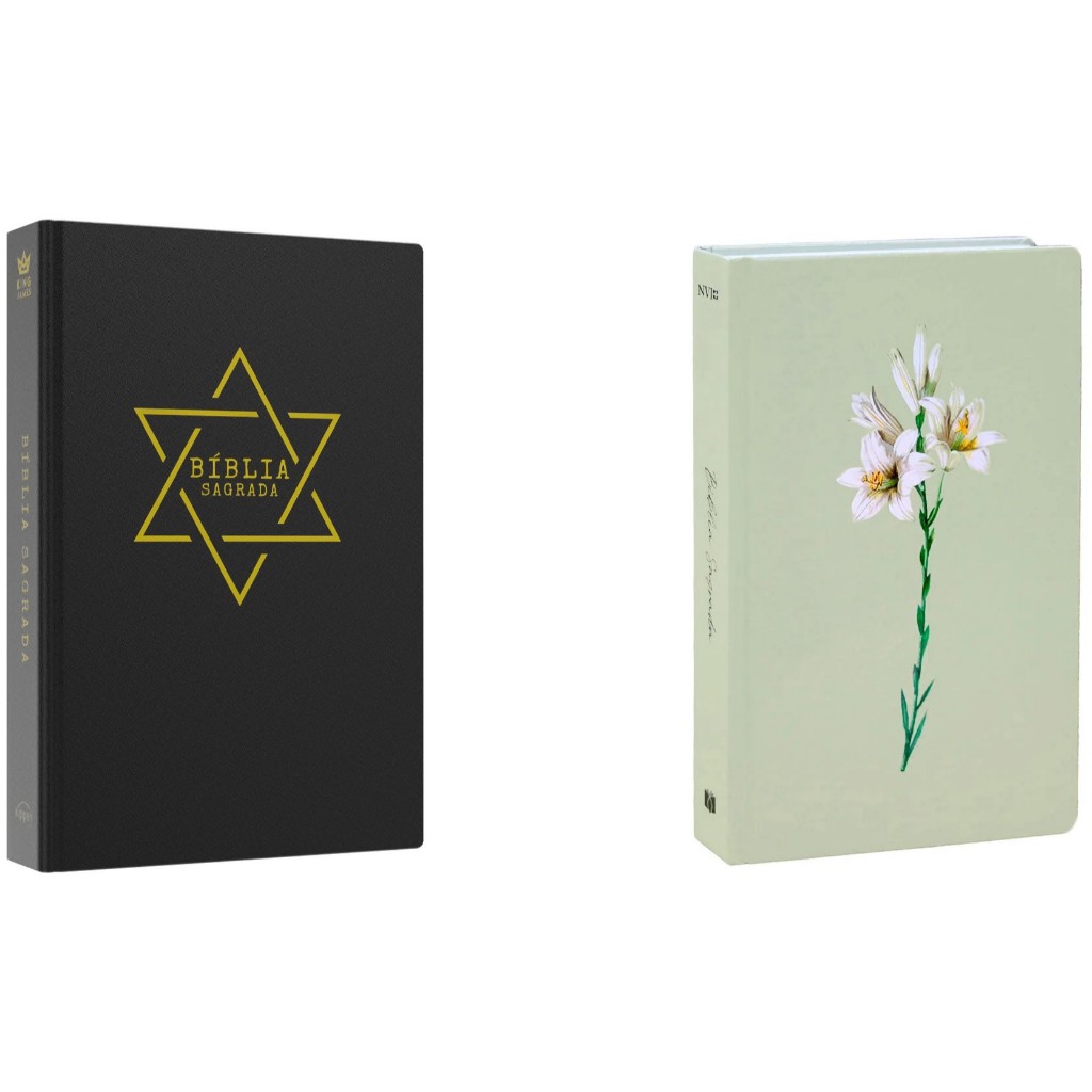 Kit Bíblia Sagrada BKJ | Estrela de Davi + Bíblia Sagrada NVI | Lírios