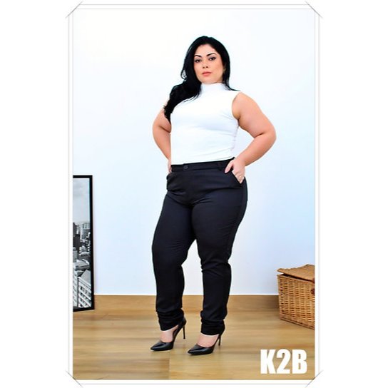 Calça social  C Bolso Oxford Cintura mais  alta K2b 100% Original FANIELE em Oferta na Shopee