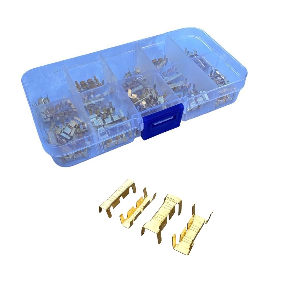 100 Unidades De Terminal Luva Dourado Emenda Tipo U Fios 0.5mm A 4mm