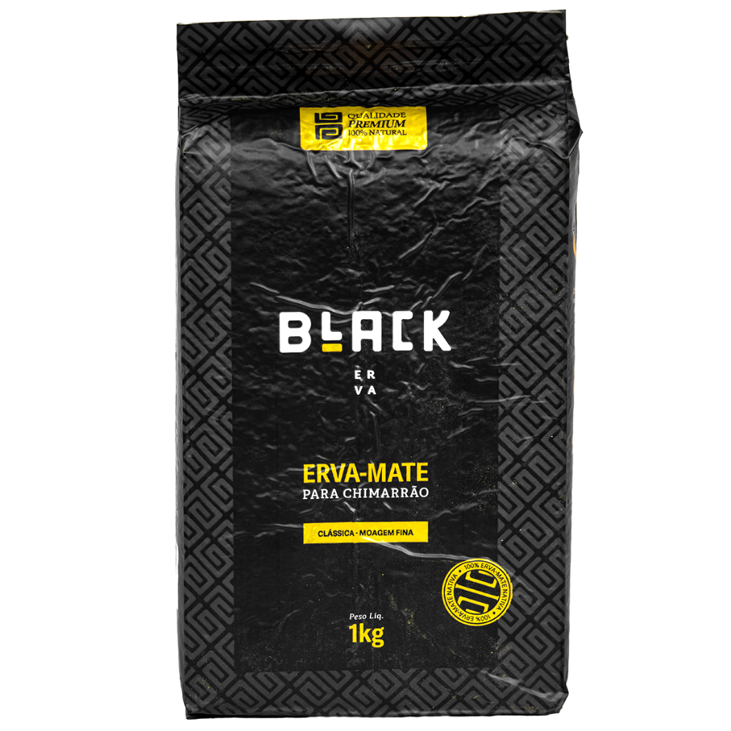 Erva Mate Chimarrão Premium BLACK ERVA 1kg - MOAGEM FINA