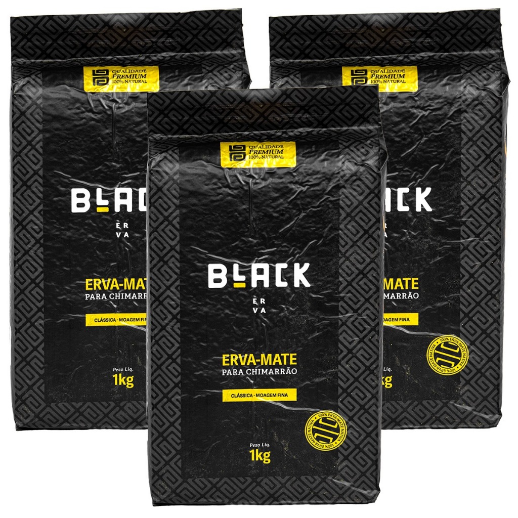 Kit 3pct 5pct ou 10pct Erva Mate Chimarrão BLACK ERVA 1kg