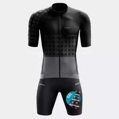 Conjunto Ciclismo Masculino Kit Camisa Manga Curta Short Bermuda Acolchoado Gel Pro Uv Bike