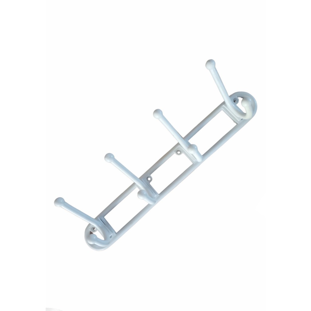 Cabide De Parede Ou Porta Plástico Branco Com 4 Ganchos JM PLÁTISCOS em Oferta na Shopee