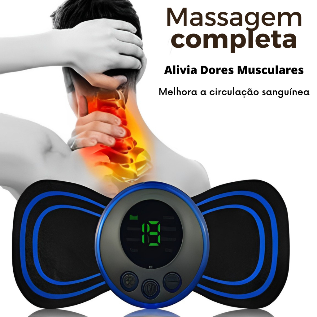 Mini Massageador Elétrico Portátil para Alívio de Dores no Pescoço e Corpo Cervical Alivia Dores
