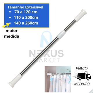 Varão Ajustável Multiuso para Cortina Box Varão Bastão Banheiro Extensível Universal Ajustável em Oferta na Shopee