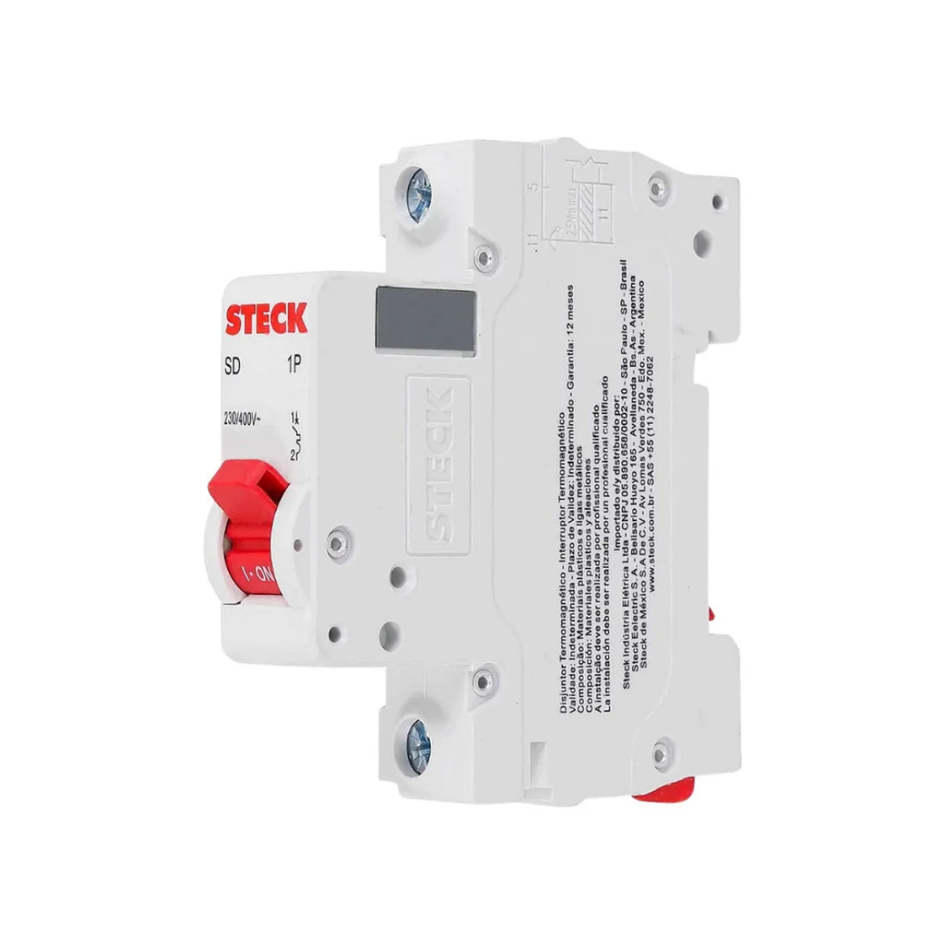 Disjuntor Monopolar 1p Monofásico Steck 10 à 63a Curva C