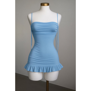 Mini Vestido Com Babado Suplex Com Várias Formas De Usar a Alça ( Gabriela ) em Oferta na Shopee
